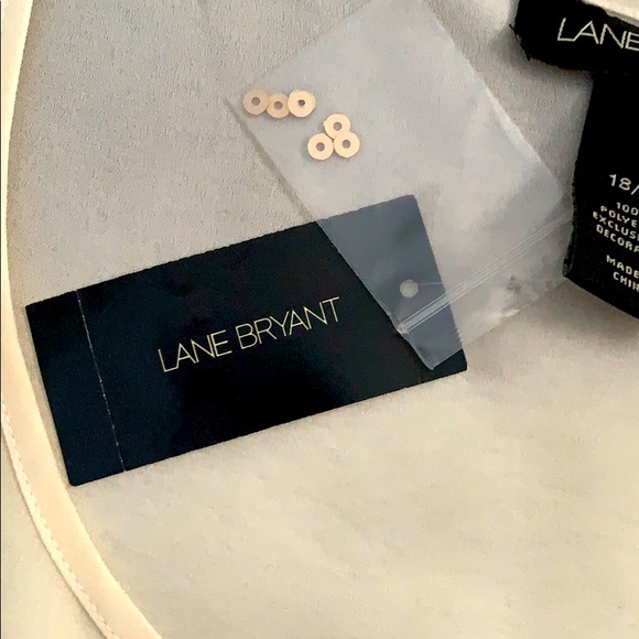 Lane Bryant Sheer cream blouse with gold sequins - Picture 9 of 12